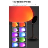GLOBOSTAR® SUNSET GLB-106-0022 Επιτραπέζιο Φωτιστικό Πορτατίφ Προτζέκτορας Sunset με RF Ασύρματο Χειριστήριο & Λειτουργία μέσω WiFi APP LED 6W 360lm 60° AC 220-240V IP20 Πολύχρωμο RGB Dimmable - Sanan SMD Chip - Μαύρο - Μ10 x Π10 x Υ27cm - 2 Χρόνια Εγγύησ