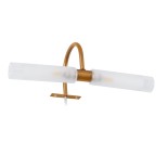 GLOBOSTAR® FLORA 60415 Μοντέρνο Φωτιστικό Τοίχου - Απλίκα Καθρέπτη Μπάνιου με Ντουί 2 x G9 AC 220-240V IP44 - Χάλκινο & Λευκό - Μ31 x Π13 x Υ12cm