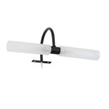 GLOBOSTAR® FLORA 60412 Μοντέρνο Φωτιστικό Τοίχου - Απλίκα Καθρέπτη Μπάνιου με Ντουί 2 x G9 AC 220-240V IP44 - Μαύρο Ματ & Λευκό - Μ31 x Π13 x Υ12cm