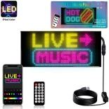 GLOBOSTAR® MATRIX GLB-106-0006 Κυλιόμενη Ψηφιακή Επιγραφή / Κορνίζα 27x12cm P4 48x24 Pixel LED 10W AC 220-240V Αδιάβροχο IP65 Πολύχρωμο RGB - Bluetooth Control μέσω iPIXEL APP - Μ27 x Π0.2 x Υ12cm - 2 Χρόνια Εγγύηση
