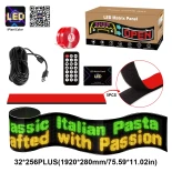 GLOBOSTAR® MATRIX GLB-106-0013 Εύκαμπτη Κυλιόμενη Ψηφιακή Επιγραφή 192x28cm P7 256x32 Pixel LED 40W AC 220-240V Αδιάβροχο IP65 Πολύχρωμο RGB - Bluetooth Control μέσω iPIXEL APP - Μ192 x Π0.2 x Υ28cm - 2 Χρόνια Εγγύηση