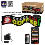 GLOBOSTAR® MATRIX GLB-106-0013 Εύκαμπτη Κυλιόμενη Ψηφιακή Επιγραφή 192x28cm P7 256x32 Pixel LED 40W AC 220-240V Αδιάβροχο IP65 Πολύχρωμο RGB - Bluetooth Control μέσω iPIXEL APP - Μ192 x Π0.2 x Υ28cm - 2 Χρόνια Εγγύηση