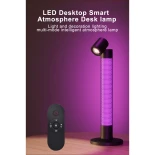 GLOBOSTAR® DESTINY GLB-106-0019 Επιτραπέζιο Φωτιστικό Πορτατίφ με RF Ασύρματο Χειριστήριο & Λειτουργία μέσω WiFi APP LED 10W 600lm 180° AC 220-240V IP20 Πολύχρωμο RGB Dimmable - Sanan SMD Chip - Μαύρο - Μ14 x Π14 x Υ40.5cm - 2 Χρόνια Εγγύηση