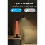 GLOBOSTAR® DESTINY GLB-106-0020 Επιτραπέζιο Φωτιστικό Πορτατίφ με RF Ασύρματο Χειριστήριο & Λειτουργία μέσω WiFi APP LED 10W 600lm 180° AC 220-240V IP20 Πολύχρωμο RGB Dimmable - Sanan SMD Chip - Μαύρο - Μ4.3 x Π14 x Υ40.5cm - 2 Χρόνια Εγγύηση