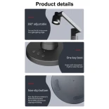 GLOBOSTAR® DESTINY GLB-106-0020 Επιτραπέζιο Φωτιστικό Πορτατίφ με RF Ασύρματο Χειριστήριο & Λειτουργία μέσω WiFi APP LED 10W 600lm 180° AC 220-240V IP20 Πολύχρωμο RGB Dimmable - Sanan SMD Chip - Μαύρο - Μ4.3 x Π14 x Υ40.5cm - 2 Χρόνια Εγγύηση