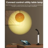 GLOBOSTAR® DESTINY GLB-106-0020 Επιτραπέζιο Φωτιστικό Πορτατίφ με RF Ασύρματο Χειριστήριο & Λειτουργία μέσω WiFi APP LED 10W 600lm 180° AC 220-240V IP20 Πολύχρωμο RGB Dimmable - Sanan SMD Chip - Μαύρο - Μ4.3 x Π14 x Υ40.5cm - 2 Χρόνια Εγγύηση