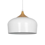 GLOBOSTAR® VILI 01260 Μοντέρνο Κρεμαστό Φωτιστικό Οροφής με Ντουί 1 x E27 AC 220-240V IP20 - Λευκό & Μπεζ - Μ35 x Π35 x Υ27cm