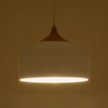 GLOBOSTAR® VILI 01260 Μοντέρνο Κρεμαστό Φωτιστικό Οροφής με Ντουί 1 x E27 AC 220-240V IP20 - Λευκό & Μπεζ - Μ35 x Π35 x Υ27cm