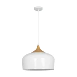 GLOBOSTAR® VILI 01260 Μοντέρνο Κρεμαστό Φωτιστικό Οροφής με Ντουί 1 x E27 AC 220-240V IP20 - Λευκό & Μπεζ - Μ35 x Π35 x Υ27cm