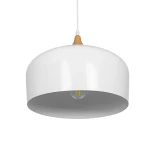 GLOBOSTAR® VILI 01260 Μοντέρνο Κρεμαστό Φωτιστικό Οροφής με Ντουί 1 x E27 AC 220-240V IP20 - Λευκό & Μπεζ - Μ35 x Π35 x Υ27cm