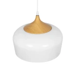 GLOBOSTAR® VILI 01260 Μοντέρνο Κρεμαστό Φωτιστικό Οροφής με Ντουί 1 x E27 AC 220-240V IP20 - Λευκό & Μπεζ - Μ35 x Π35 x Υ27cm
