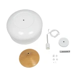 GLOBOSTAR® VILI 01260 Μοντέρνο Κρεμαστό Φωτιστικό Οροφής με Ντουί 1 x E27 AC 220-240V IP20 - Λευκό & Μπεζ - Μ35 x Π35 x Υ27cm