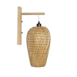 GLOBOSTAR® SELVA 01977 Boho Φωτιστικό Τοίχου - Απλίκα με Ντουί 1 x E27 AC 220-240V IP20 - Μπεζ - Μ24 x Π32 x Υ56cm
