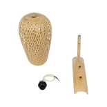 GLOBOSTAR® SELVA 01977 Boho Φωτιστικό Τοίχου - Απλίκα με Ντουί 1 x E27 AC 220-240V IP20 - Μπεζ - Μ24 x Π32 x Υ56cm