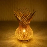 GLOBOSTAR® FARAH 01980 Boho Επιτραπέζιο Φωτιστικό Πορτατίφ με Ντουί 1 x E27 AC 220-240V IP20 - Μπεζ - Μ30 x Π30 x Υ45cm