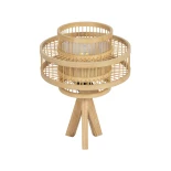 GLOBOSTAR® TULUM 01991 Boho Επιτραπέζιο Φωτιστικό Πορτατίφ με Ντουί 1 x E27 AC 220-240V IP20 - Μπεζ - Μ30 x Π30 x Υ41cm