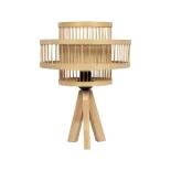 GLOBOSTAR® TULUM 01991 Boho Επιτραπέζιο Φωτιστικό Πορτατίφ με Ντουί 1 x E27 AC 220-240V IP20 - Μπεζ - Μ30 x Π30 x Υ41cm