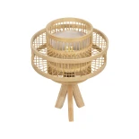 GLOBOSTAR® TULUM 01991 Boho Επιτραπέζιο Φωτιστικό Πορτατίφ με Ντουί 1 x E27 AC 220-240V IP20 - Μπεζ - Μ30 x Π30 x Υ41cm