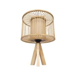 GLOBOSTAR® TULUM 01993 Boho Επιτραπέζιο Φωτιστικό Πορτατίφ με Ντουί 1 x E27 AC 220-240V IP20 - Μπεζ - Μ30 x Π30 x Υ40cm