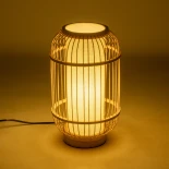 GLOBOSTAR® TULUM 02001 Boho Επιτραπέζιο Φωτιστικό Πορτατίφ με Ντουί 1 x E27 AC 220-240V IP20 - Μπεζ - Μ20 x Π20 x Υ32cm