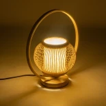 GLOBOSTAR® TULUMKO 02009 Boho Επιτραπέζιο Φωτιστικό Πορτατίφ με Ντουί 1 x E27 AC 220-240V IP20 - Μπεζ - Μ30 x Π12 x Υ32cm