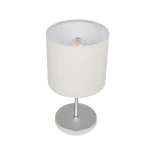 GLOBOSTAR® GLOSSY 204-0077 Μοντέρνο Επιτραπέζιο Φωτιστικό Πορτατίφ με Ντουί 1 x E27 AC 220-240V IP20 - Ασημί & Μπεζ - Μ19 x Π19 x Υ36cm