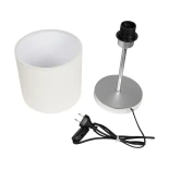 GLOBOSTAR® GLOSSY 204-0077 Μοντέρνο Επιτραπέζιο Φωτιστικό Πορτατίφ με Ντουί 1 x E27 AC 220-240V IP20 - Ασημί & Μπεζ - Μ19 x Π19 x Υ36cm