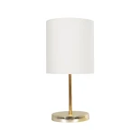 GLOBOSTAR® GLOSSY 204-0078 Μοντέρνο Επιτραπέζιο Φωτιστικό Πορτατίφ με Ντουί 1 x E27 AC 220-240V IP20 - Χρυσό & Μπεζ - Μ19 x Π19 x Υ38cm