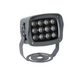 GLOBOSTAR® FLOODXENA 90125 Προβολέας Σποτ Wall Washer LED 12W 1020lm 10° AC 220-240V Αδιάβροχο IP65 Φούξια - Bridgelux SMD Chip - Γκρι Ανθρακί - Μ13.5 x Π11 x Υ15cm - 3 Χρόνια Εγγύηση