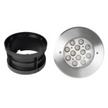 GLOBOSTAR® UNDERWATERTUNI 90420 Υποβρύχιο Χωνευτό Σποτ για Σιντριβάνια/Πισίνες LED 12W 1080lm 30° DC 24V Αδιάβροχο IP68 Θερμό Λευκό 2700K Dimmable - Bridgelux SMD Chip - Ανοξείδωτο Ατσάλι SS304 - Μ18 x Π18 x Υ11cm / Q17.5cm - 3 Χρόνια Εγγύηση
