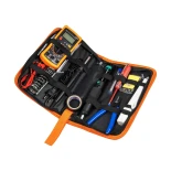GLOBOSTAR® ELEKIT 79978 Ολοκληρωμένο DIY ΚΙΤ Εργαλείων Ηλεκτρονικού - Κολλητήρι & Βάση, Απορροφητική Τρόμπα Κόλλησης, Πλαγιοκόφτης, Τσιμπιδάκι Tweezer, Πενσέτα, Καλάι Κόλλησης, Κοπίδια, Φαλτσέτες & Ψηφιακό Πολύμετρο - Μ26 x Π18 x Υ5.5cm