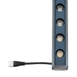 GLOBOSTAR® WASHERMARGO 90151 Μπάρα Φωτισμού Wall Washer LED 24W 2640lm 30° DC 24V Αδιάβροχο IP66 Θερμό Λευκό 2700K Dimmable - Bridgelux SMD Chip - Γκρι Ανθρακί - Μ100 x Π4 x Υ5cm - 3 Χρόνια Εγγύηση