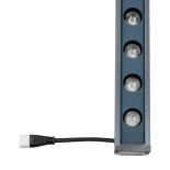 GLOBOSTAR® WASHERMARGO 90155 Μπάρα Φωτισμού Wall Washer LED 24W 2040lm 30° DC 24V Αδιάβροχο IP66 Ροζ Dimmable - Bridgelux SMD Chip - Γκρι Ανθρακί - Μ100 x Π4 x Υ5cm - 3 Χρόνια Εγγύηση