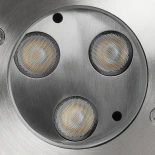 GLOBOSTAR® UNDERWATERHUNI 90414 Υποβρύχιο Χωνευτό Σποτ για Σιντριβάνια/Πισίνες LED 3W 270lm 30° DC 24V Αδιάβροχο IP68 Θερμό Λευκό 2700K Dimmable - Bridgelux SMD Chip - Ανοξείδωτο Ατσάλι SS304 - Μ10 x Π10 x Υ7.5cm / Q9.5cm - 3 Χρόνια Εγγύηση
