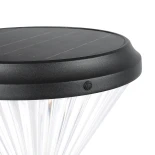 GLOBOSTAR® VEGGIE 90522 Φωτιστικό Κολωνάκι Κήπου LED 10W 500lm 120° με Ενσωματωμένο Φωτοβολταϊκό Panel 6V 2W & Επαναφορτιζόμενη Μπαταρία Li-ion 3.2V 6000mAh με Αισθητήρα Ημέρας-Νύχτας Αδιάβροχο IP65 Ψυχρό Λευκό 6000K - Sanan SMD Chip - Μαύρο - Μ26 x Π26 x