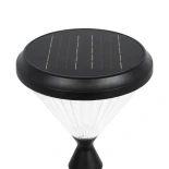 GLOBOSTAR® VEGGIE 90522 Φωτιστικό Κολωνάκι Κήπου LED 10W 500lm 120° με Ενσωματωμένο Φωτοβολταϊκό Panel 6V 2W & Επαναφορτιζόμενη Μπαταρία Li-ion 3.2V 6000mAh με Αισθητήρα Ημέρας-Νύχτας Αδιάβροχο IP65 Ψυχρό Λευκό 6000K - Sanan SMD Chip - Μαύρο - Μ26 x Π26 x