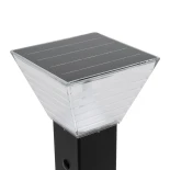 GLOBOSTAR® VEGGIE 90524 Φωτιστικό Κολωνάκι Κήπου LED 10W 500lm 120° με Ενσωματωμένο Φωτοβολταϊκό Panel 6V 2W & Επαναφορτιζόμενη Μπαταρία Li-ion 3.2V 6000mAh με Αισθητήρα Ημέρας-Νύχτας Αδιάβροχο IP65 All in One CCT 6000K-4500K - Sanan SMD Chip - Μαύρο - Μ1