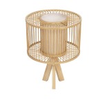 GLOBOSTAR® TULUM 01993 Boho Επιτραπέζιο Φωτιστικό Πορτατίφ με Ντουί 1 x E27 AC 220-240V IP20 - Μπεζ - Μ30 x Π30 x Υ40cm