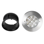 GLOBOSTAR® UNDERWATERTUNI 90420 Υποβρύχιο Χωνευτό Σποτ για Σιντριβάνια/Πισίνες LED 12W 1080lm 30° DC 24V Αδιάβροχο IP68 Θερμό Λευκό 2700K Dimmable - Bridgelux SMD Chip - Ανοξείδωτο Ατσάλι SS304 - Μ18 x Π18 x Υ11cm / Q17.5cm - 3 Χρόνια Εγγύηση
