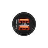 GLOBOSTAR® MATRIX GLB-106-0025 Τροφοδοτικό/Φορτιστής Αυτοκινήτου με 1 x USB 2.4A & 1 x USB-C 2.4A για Εύκαμπτη Κυλιόμενη Ψηφιακή Επιγραφή 12W AC 220-240V σε DC 5V IP20 - Μ6.6 x Π2.8 x Υ2.8cm - 2 Χρόνια Εγγύηση