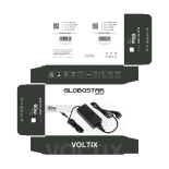 GLOBOSTAR® VOLTIX GLB-107-0003 Τροφοδοτικό/Μετασχηματιστής Class II SELV 60W 5A AC 220-240V σε DC 12V IP20 - Μαύρο Ματ - Μ11.5 x Π5 x Υ3.2cm - 3 Χρόνια Εγγύηση