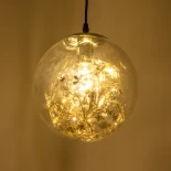 GLOBOSTAR® HARPER 01510 Μοντέρνο Κρεμαστό Φωτιστικό Οροφής με Ντουί 1 x E27 AC 220-240V IP20 - Διάφανο & Ασημί - Μ25 x Π25 x Υ30cm
