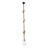 GLOBOSTAR® ROPE 01018 Boho Κρεμαστό Φωτιστικό Οροφής με Ντουί 1 x E27 AC 220-240V IP20 - Μπεζ - Μ3.5 x Π3.5 x Υ200cm