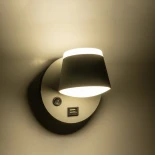 GLOBOSTAR® REGENCY 61375 Μοντέρνο Φωτιστικό Τοίχου - Απλίκα Ξενοδοχείου Reading Light με Φορτιστή USB 3A LED 8W 920lm 120° AC 220-240V IP20 Φυσικό Λευκό 4500K - Bridgelux SMD Chip & TÜV SÜD Driver - Γκρι Ανθρακί Ματ - Μ12 x Π12 x Υ13cm - 3 Χρόνια Εγγύηση