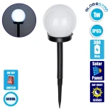 GLOBOSTAR® SFERA 71472 Διακοσμητικό Φωτιστικό Κήπου LED 1W 50lm 240° DC 5V με Φωτοβολταϊκό Panel 5V 0.1W & Επαναφορτιζόμενη Μπαταρία Li-ion 3.2V 300mAh Αδιάβροχο IP65 Ψυχρό Λευκό 6000K - Μ10 x Π10 x Υ33cm - 2 Χρόνια Εγγύηση - Σετ 2 Τεμαχίων