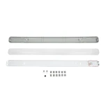 GLOBOSTAR® VIGAS 90613 Γραμμικό Βιομηχανικό Φωτιστικό Σκαφάκι Tri-Proof με Μεταλλικά Clips για 2 x Λάμπες T8 G13 120cm Τύπου Φθορίου LED Τροφοδοσίας Ενός Άκρου 120° AC 220-240V Αδιάβροχο IP65 - Γκρι με Διάφανο Κάλυμμα Πλαστικό PC - Μ126 x Π11.5 x Υ9cm
