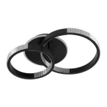 kelvo® DIAMOND KLV-101-0223 Φωτιστικό Οροφής LED 67W 6700lm 360° AC 220-240V IP20 Ρυθμιζόμενο Λευκό CCT με Χειριστήριο από 2700K έως 6000K Dimmable - Lumileds SMD Chip - Μαύρο Ματ - Μ60 x Π40 x Υ14cm - 3 Χρόνια Εγγύηση