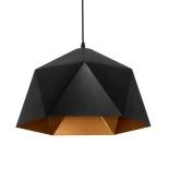 GLOBOSTAR® HEXAGON 01195 Μοντέρνο Κρεμαστό Φωτιστικό Οροφής με Ντουί 1 x E27 AC 220-240V IP20 - Μαύρο & Χρυσό - Μ46 x Π46 x Υ25cm
