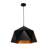 GLOBOSTAR® HEXAGON 01195 Μοντέρνο Κρεμαστό Φωτιστικό Οροφής με Ντουί 1 x E27 AC 220-240V IP20 - Μαύρο & Χρυσό - Μ46 x Π46 x Υ25cm