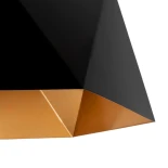 GLOBOSTAR® HEXAGON 01195 Μοντέρνο Κρεμαστό Φωτιστικό Οροφής με Ντουί 1 x E27 AC 220-240V IP20 - Μαύρο & Χρυσό - Μ46 x Π46 x Υ25cm